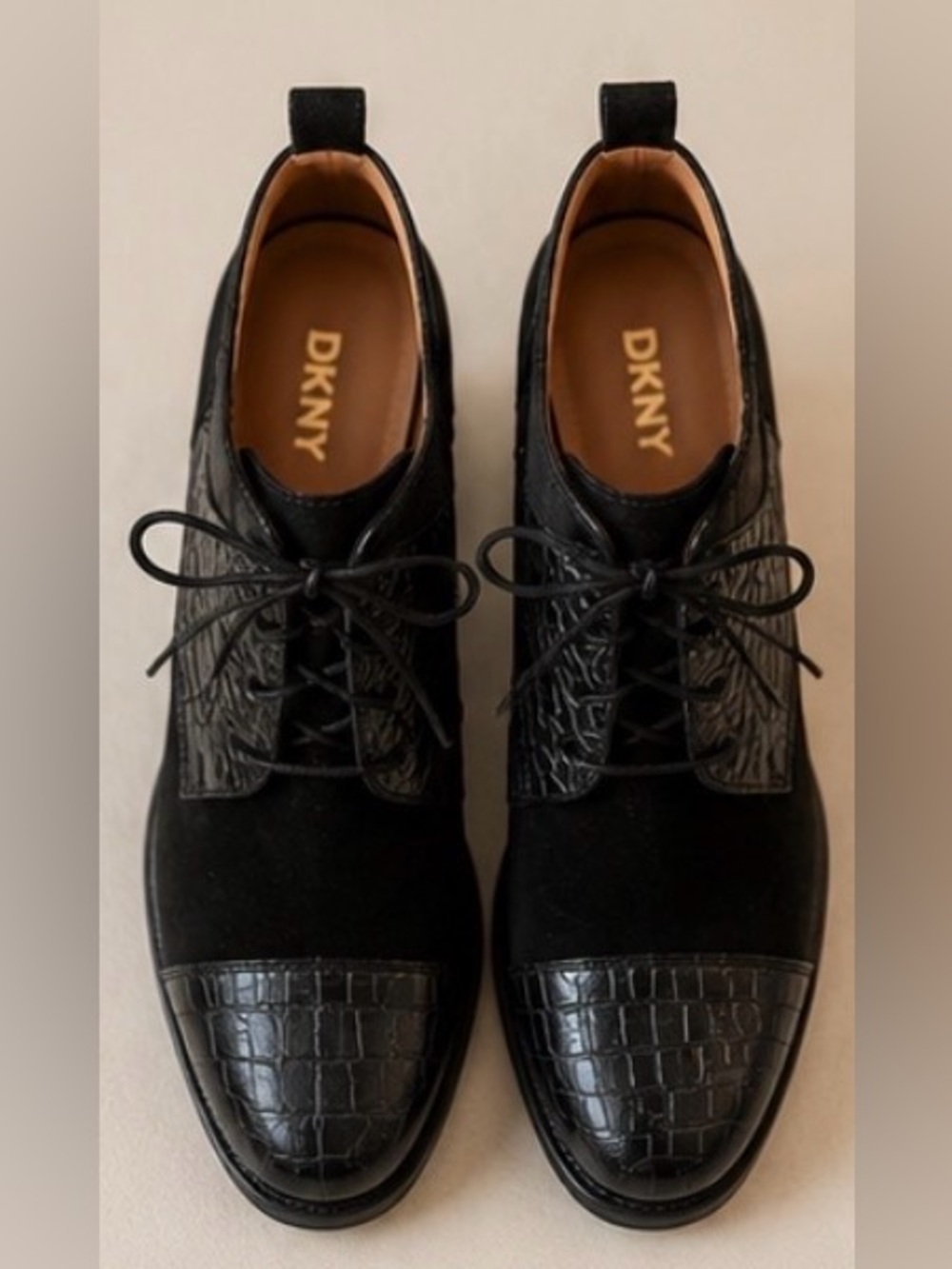 Black Leather Lace-Up Ankle Bootie